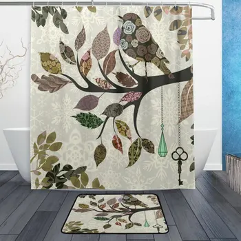 Vintage Floral Bird on Tree Branch Waterproof Polyester Fabric Shower Curtain with Hooks Doormat Bath Floor Mat Bathroom Home
Vintage Floral Bird on Tree Branch Waterproof Polyester Fabric Shower Curtain with Hooks Doormat Bath Floor Mat Bathroom Home