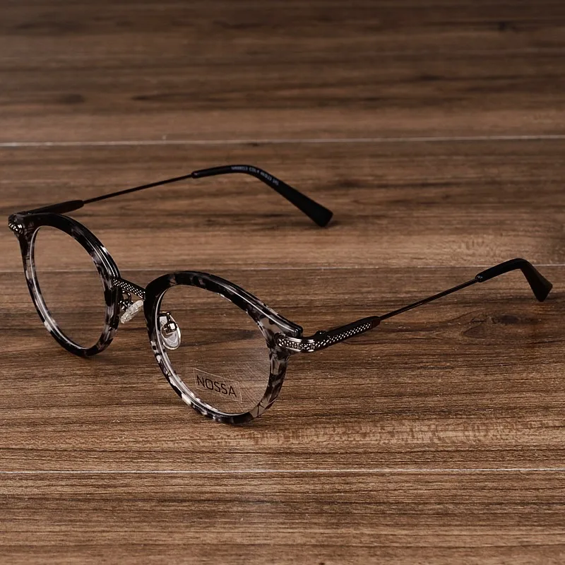 

NOSSA Vintage Floral Eyewear Oval Women And Men's Spectacles Retro Acetate Metal Glasses Frame Myopia Prescription Optical Frame