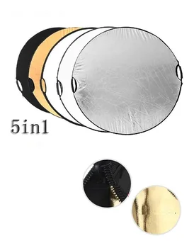 43-inch / 110cm 5-in-1 Collapsible Multi-Disc Light Portable Reflector with Bag - Translucent, Silver, Gold, White and Black
43-inch / 110cm 5-in-1 Collapsible Multi-Disc Light Portable Reflector with Bag - Translucent, Silver, Gold, White and Black