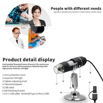 FUNN-2018 New 3-in-1 USB scope with OTG Function 8-LED Light 1000X Magnification
FUNN-2018 New 3-in-1 USB scope with OTG Function 8-LED Light 1000X Magnification