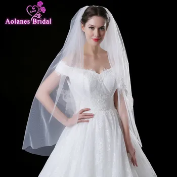 AOLANES 2018 New Arrival 1.5 Meters Two Layer Tulle Wedding Veils Lace Edge Appliques Ivory Bridal Veil Real Photos
AOLANES 2018 New Arrival 1.5 Meters Two Layer Tulle Wedding Veils Lace Edge Appliques Ivory Bridal Veil Real Photos