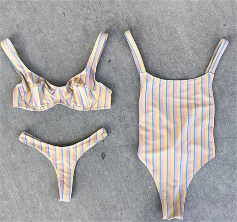Striped Print Two Pieces Bikini Set 2018 New Design Push Up With Underwire Swimsuit One Piece Cross Backless Swimwear Beach
Striped Print Two Pieces Bikini Set 2018 New Design Push Up With Underwire Swimsuit One Piece Cross Backless Swimwear Beach