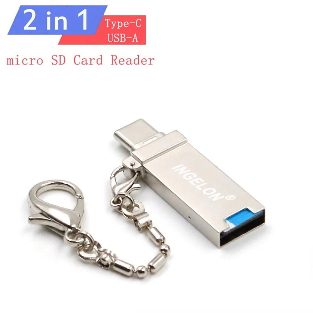 

Ingelon 2 in 1 lecteur carte sd Type C OTG Adapter mobilephone computer dual microsd card reader for MacBook Pro laptop notebook