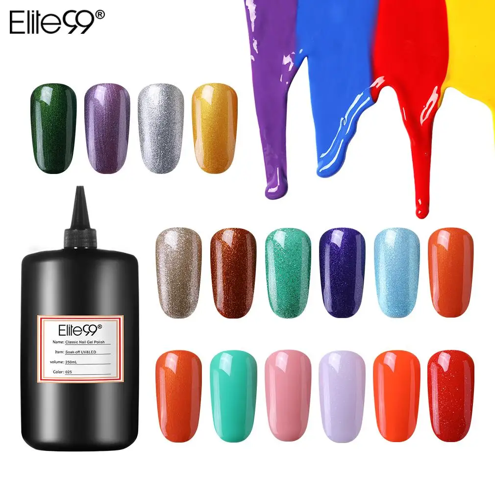 Elite99 298 чистый цвет 250 мл Классический Гель лак для ногтей Soak Off UV & светодиодный