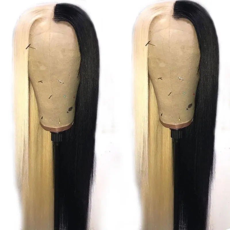 Customized Honey Blond Brazilian Straight Lace Front Wig Pre Plucked Ombre Lace Front Human Hair Wig Half Black Half 613 Blond
Customized Honey Blond Brazilian Straight Lace Front Wig Pre Plucked Ombre Lace Front Human Hair Wig Half Black Half 613 Blond