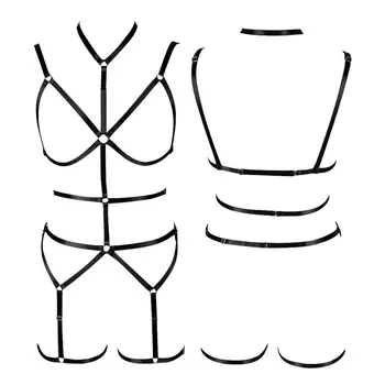 Black Strappy Stockings Garter Belt Women Tops Cage Lingerie Elastic Plus Size Night Clubs Wear Punk Goth Full Body Harness Bra
Black Strappy Stockings Garter Belt Women Tops Cage Lingerie Elastic Plus Size Night Clubs Wear Punk Goth Full Body Harness Bra