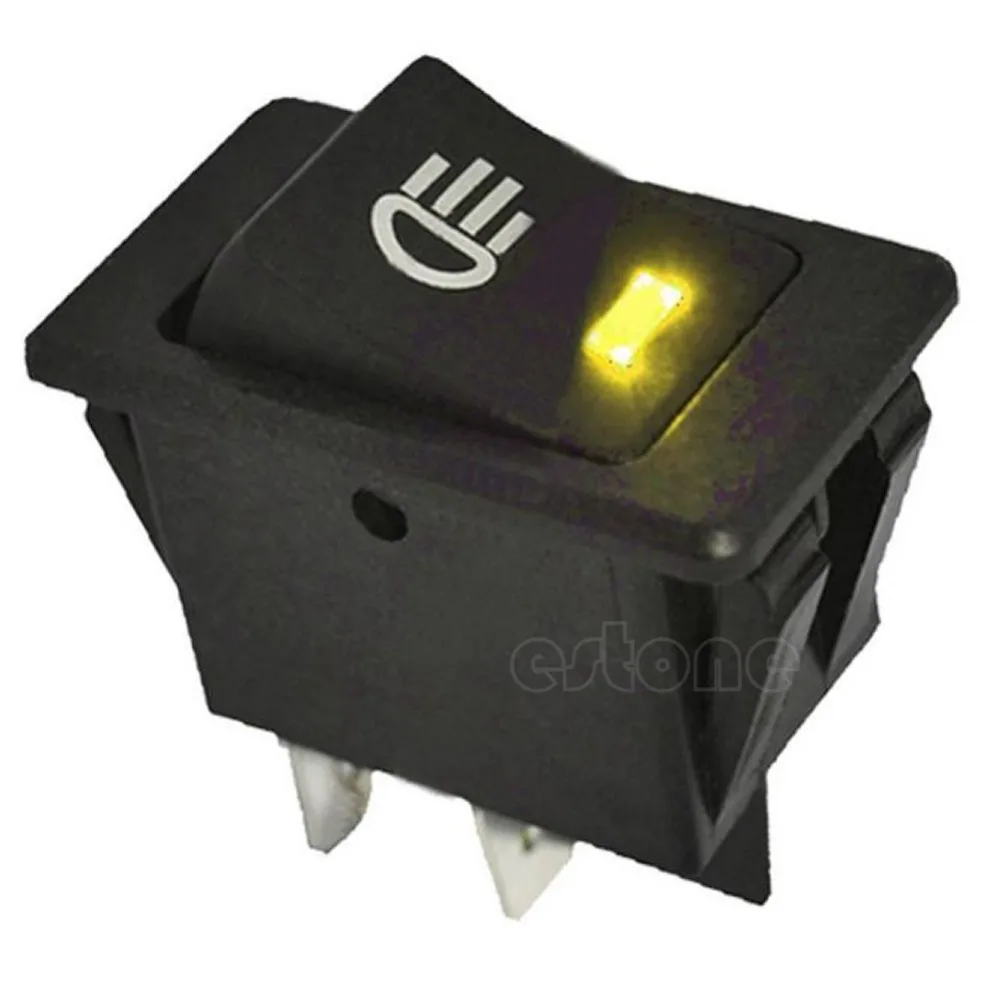 

12V 35A Car Fog Light Rocker Switch 4Pins Yellow LED Dash Dashboard Sales