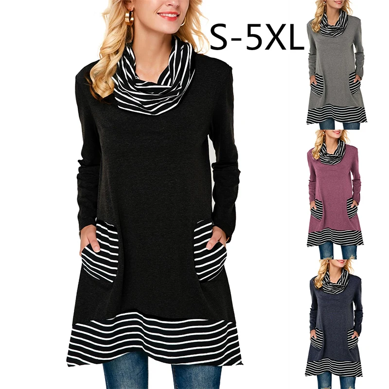 Patchwork Striped striped turtleneck Women T Shirt Long Sleeve Placket 2019 Korean fashion Plue Size 5xl 4xl oversized girls Top
Patchwork Striped striped turtleneck Women T Shirt Long Sleeve Placket 2019 Korean fashion Plue Size 5xl 4xl oversized girls Top