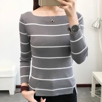 2018 Autumn Jumper Women Sweaters And Pullovers Knitted Striped Long Sleeve O-Neck Sweater Female Winter Slim Top Pull Femme
2018 Autumn Jumper Women Sweaters And Pullovers Knitted Striped Long Sleeve O-Neck Sweater Female Winter Slim Top Pull Femme