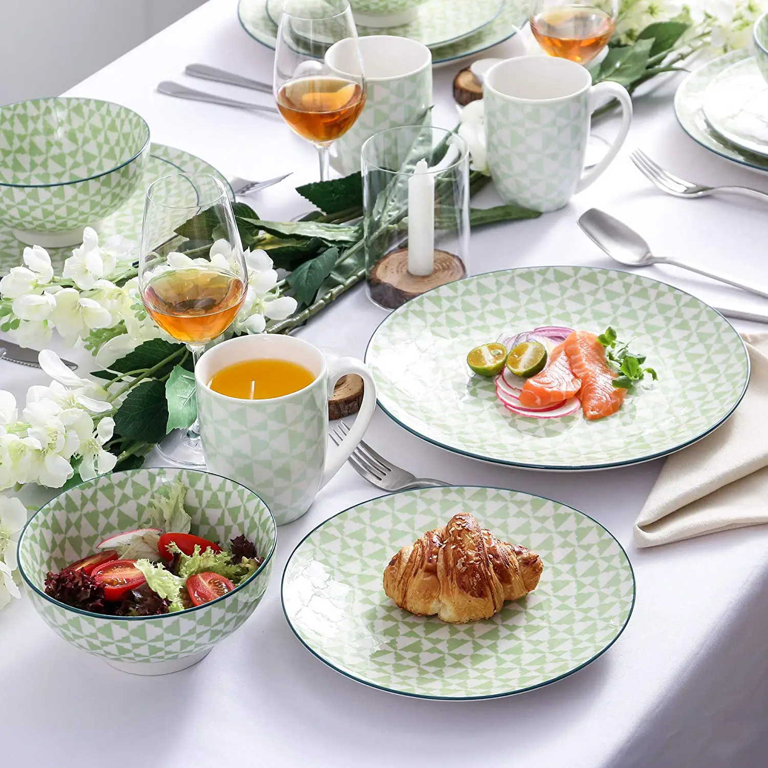 Vancasso Green Spot Japanese Style Porcelain Dinner Set with Dinner Plate,Dessert Plate,Bowl and Mug Service for 4 Persons
Vancasso Green Spot Japanese Style Porcelain Dinner Set with Dinner Plate,Dessert Plate,Bowl and Mug Service for 4 Persons