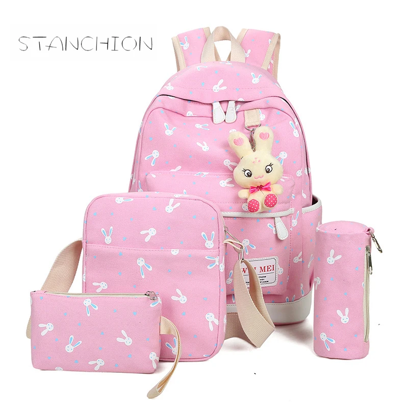 Backpack Women 4pcs/Set Canvas Rucksack Cartoon Rabbit Printing Teenage Girls Fashion Satchel Shoulder Mochila Feminina
Backpack Women 4pcs/Set Canvas Rucksack Cartoon Rabbit Printing Teenage Girls Fashion Satchel Shoulder Mochila Feminina