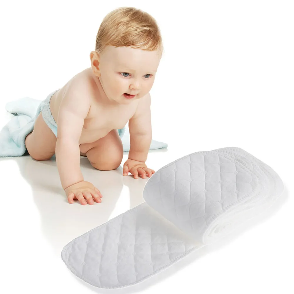 Фото 10 Pcs/lot Baby Nappies Reusable Infant Newborn Cloth Diaper Nappy Liners Insert 3 Layers Cotton S L Size | Мать и ребенок