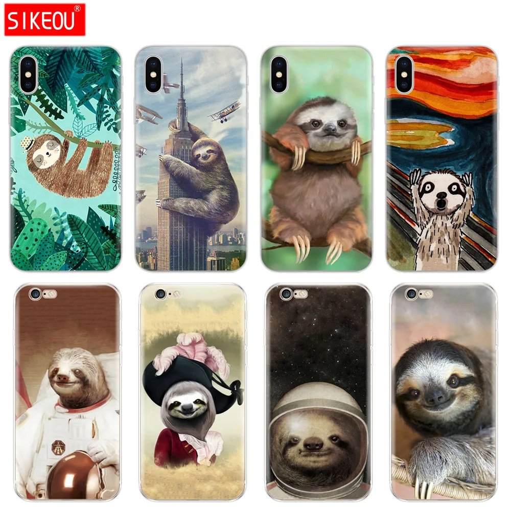 Silicone Cover Phone Case For Iphone 6 X 8 7 6s 5 5s SE Plus 10 XR XS Max Case Caffeinated Sloth animal
Silicone Cover Phone Case For Iphone 6 X 8 7 6s 5 5s SE Plus 10 XR XS Max Case Caffeinated Sloth animal