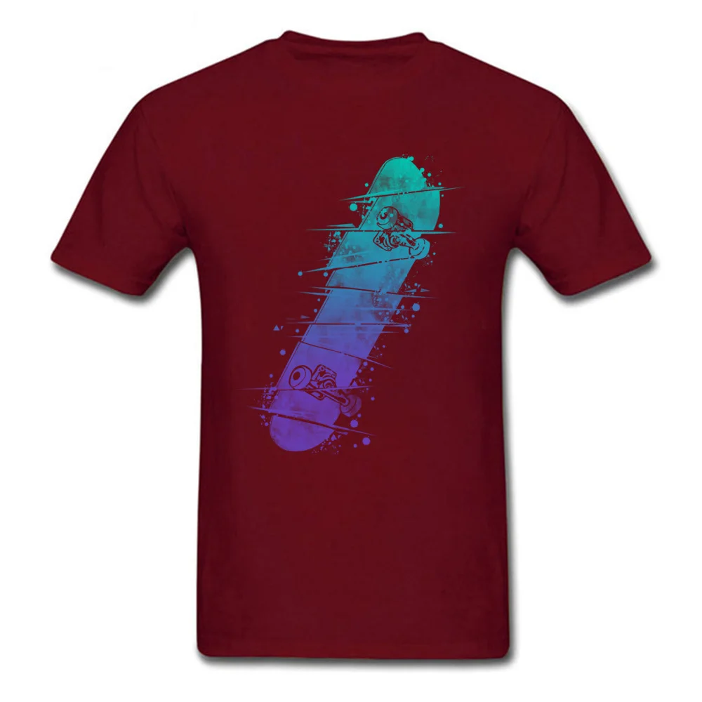 Funny Broken Skateboard Casual Short Sleeve Summer Tops Shirt Special Crew Neck Cotton Tee Shirt Boy Tshirts Top Quality Broken Skateboard maroon