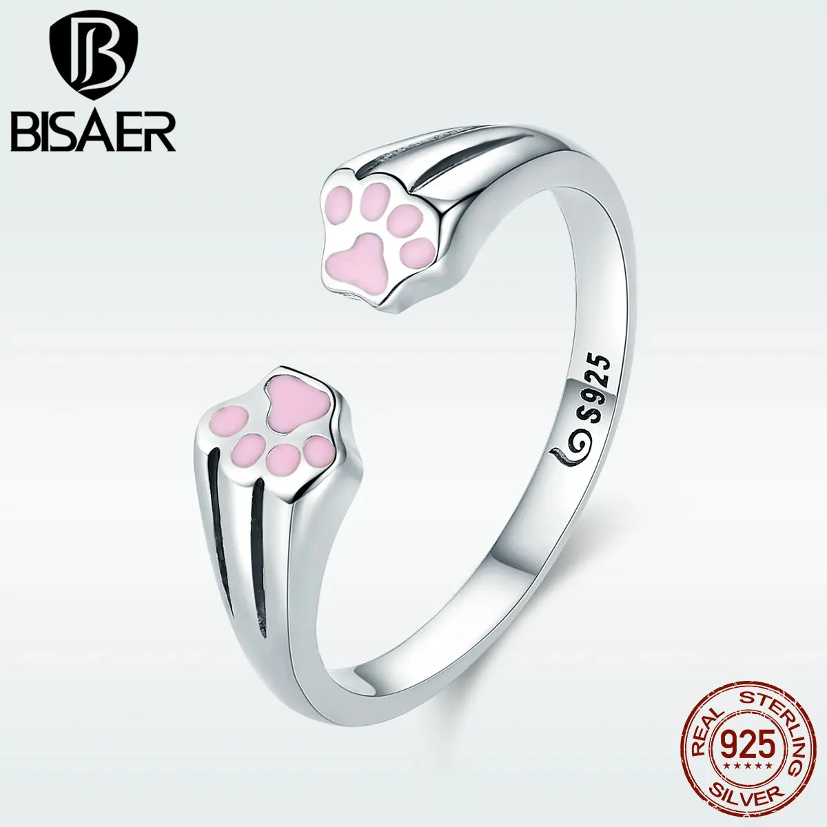 Girl Jewelry Silver Ring 925 Sterling Silver Pink Enamel Dog Paw Animal Open Finger Ring for Women S925 Silver Jewelry GXR366
Girl Jewelry Silver Ring 925 Sterling Silver Pink Enamel Dog Paw Animal Open Finger Ring for Women S925 Silver Jewelry GXR366