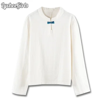 LycheeGirls Spring Autumn Women Blouse Stand Collar Chinese Button Casual Loose Long Sleeve Shirt Tops Female 
LycheeGirls Spring Autumn Women Blouse Stand Collar Chinese Button Casual Loose Long Sleeve Shirt Tops Female
