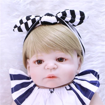 Blond hair girl reborn dolls 22"55cm full silicone reborn baby dolls for children toy gift boneca reborn silicone completa
Blond hair girl reborn dolls 22"55cm full silicone reborn baby dolls for children toy gift boneca reborn silicone completa