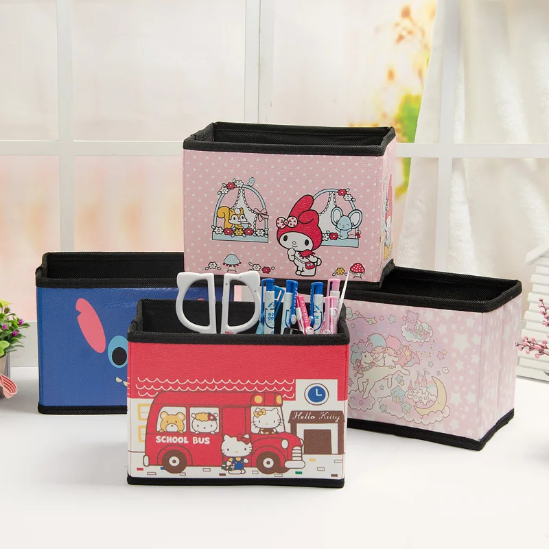 Hello Kitty мультфильм мини настольный тканевый складной ящик для хранения