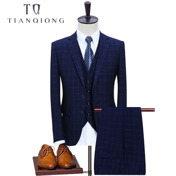 TIAN QIONG 3 Pieces Blue Plaid Slim Fit Costume Male 2018 Autumn New Fashion Casual Lattice Men Smart Casual Wedding Suits S-3XL
TIAN QIONG 3 Pieces Blue Plaid Slim Fit Costume Male 2018 Autumn New Fashion Casual Lattice Men Smart Casual Wedding Suits S-3XL