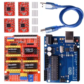 CNC Shield Expansion Board V3.0 +UNO R3 Board + A4988 Stepper Motor Driver With Heatsink For Arduino
CNC Shield Expansion Board V3.0 +UNO R3 Board + A4988 Stepper Motor Driver With Heatsink For Arduino