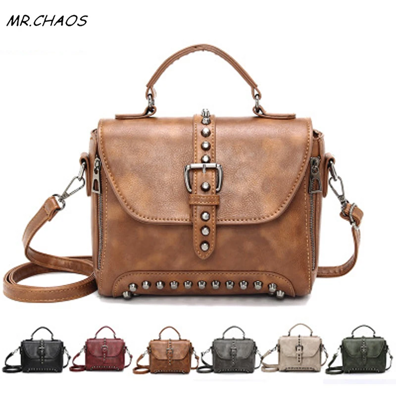 2018 High quality new vintage women's bag fashion trend rivet bag double pull Europe and America single shoulder slant handbag
2018 High quality new vintage women's bag fashion trend rivet bag double pull Europe and America single shoulder slant handbag