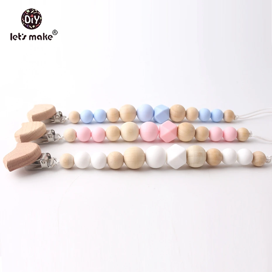 Let's Make 3pc Wooden Pacifier Clip Chain Beech Wood Bird Holder Soothie Teething Beads Girl Boy Funny Silicone Teether Clips
Let's Make 3pc Wooden Pacifier Clip Chain Beech Wood Bird Holder Soothie Teething Beads Girl Boy Funny Silicone Teether Clips