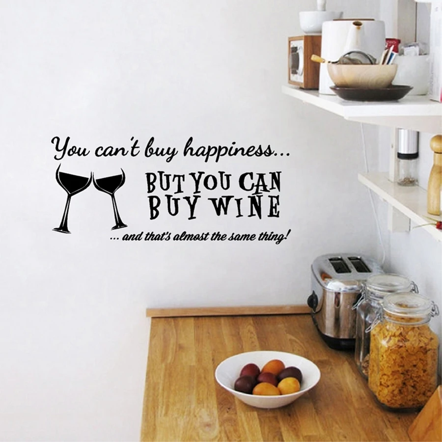 "You Cant Buy Happiness But You Can Buy Wine" Vinyl Wall Art Quotes Sticker Home Kitchen/ Bar Wall Decals Decorative
"You Cant Buy Happiness But You Can Buy Wine" Vinyl Wall Art Quotes Sticker Home Kitchen/ Bar Wall Decals Decorative