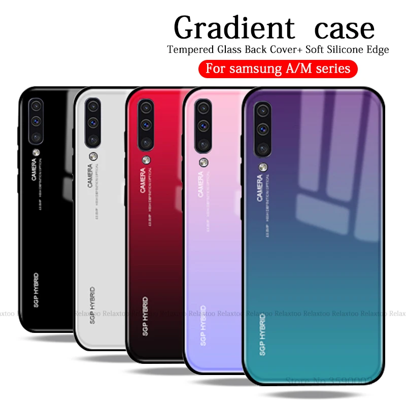 Gradient Phone Case For Samsung A50 Glass A505F Coque Back Cover Soft Edge On The For Samsung Galaxy M30 M20 M10 A10 A30 Cases
Gradient Phone Case For Samsung A50 Glass A505F Coque Back Cover Soft Edge On The For Samsung Galaxy M30 M20 M10 A10 A30 Cases