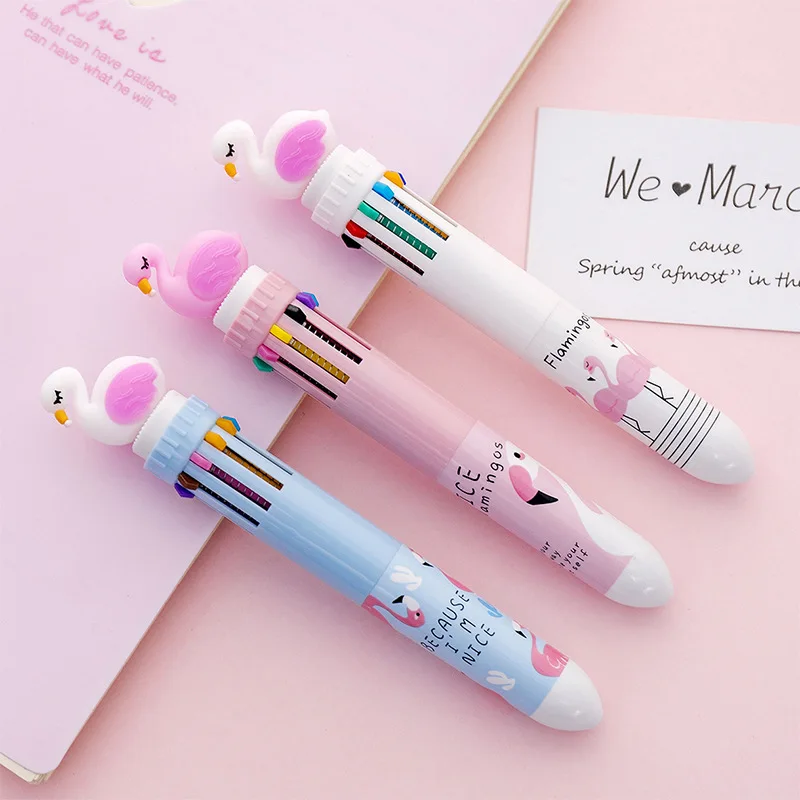 10 Colors! Color Ballpoint Pen Cute Flamingo Colorful Ball point pens student Writing Supplies School Stationery Papelaria gift
10 Colors! Color Ballpoint Pen Cute Flamingo Colorful Ball point pens student Writing Supplies School Stationery Papelaria gift