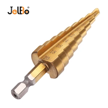 Jelbo 4-20mm Step Drill Bit Drilling Power Tools High Speed Steel Titanium Coated Metal Drill Tool for Woodworking Hole Cutter
Jelbo 4-20mm Step Drill Bit Drilling Power Tools High Speed Steel Titanium Coated Metal Drill Tool for Woodworking Hole Cutter
