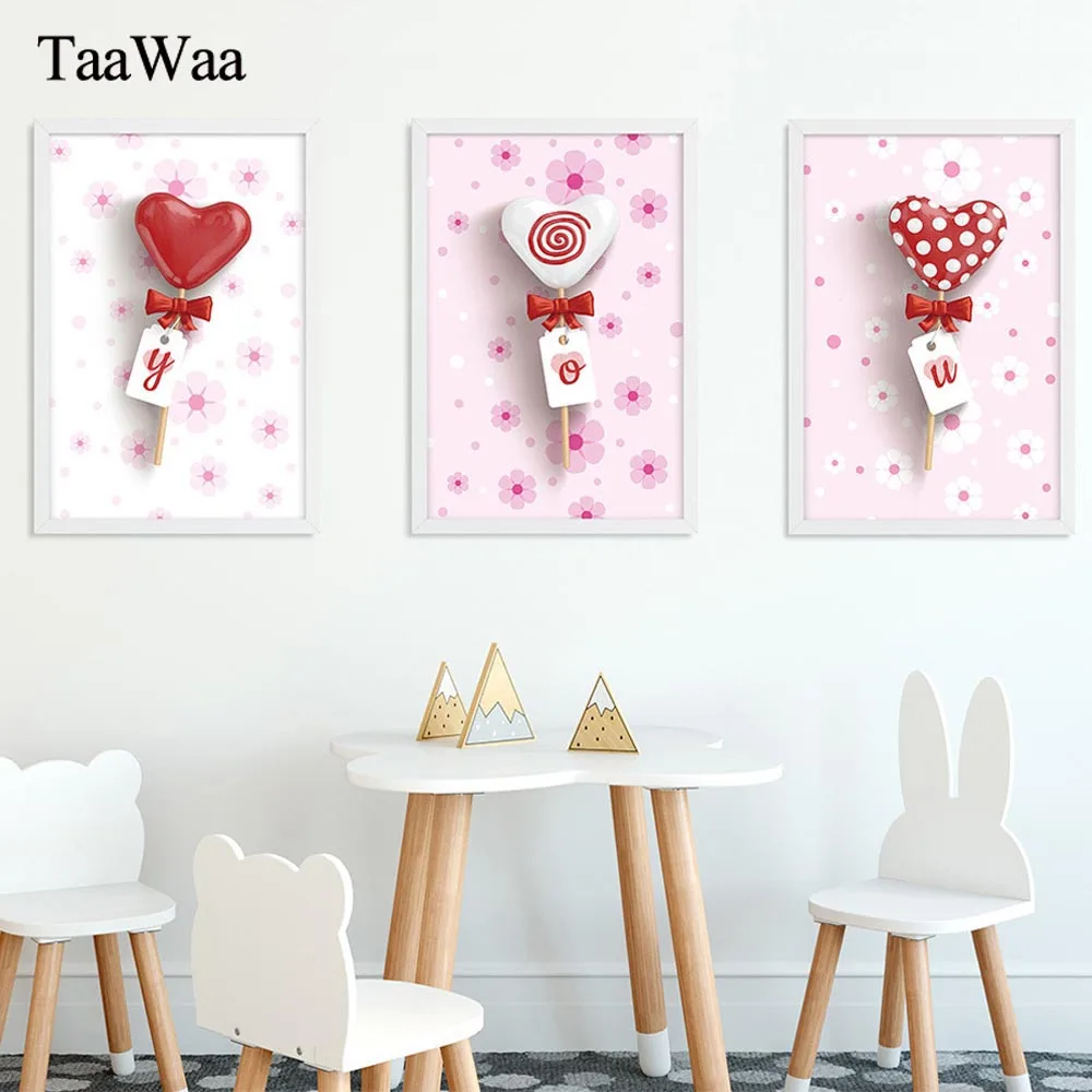 TaaWaa Romantic Sweet Love Heart Shaped Lollipop Canvas Poster Lovers Room Wall Art Painting Decoration Nordic Modern Pictures
TaaWaa Romantic Sweet Love Heart Shaped Lollipop Canvas Poster Lovers Room Wall Art Painting Decoration Nordic Modern Pictures