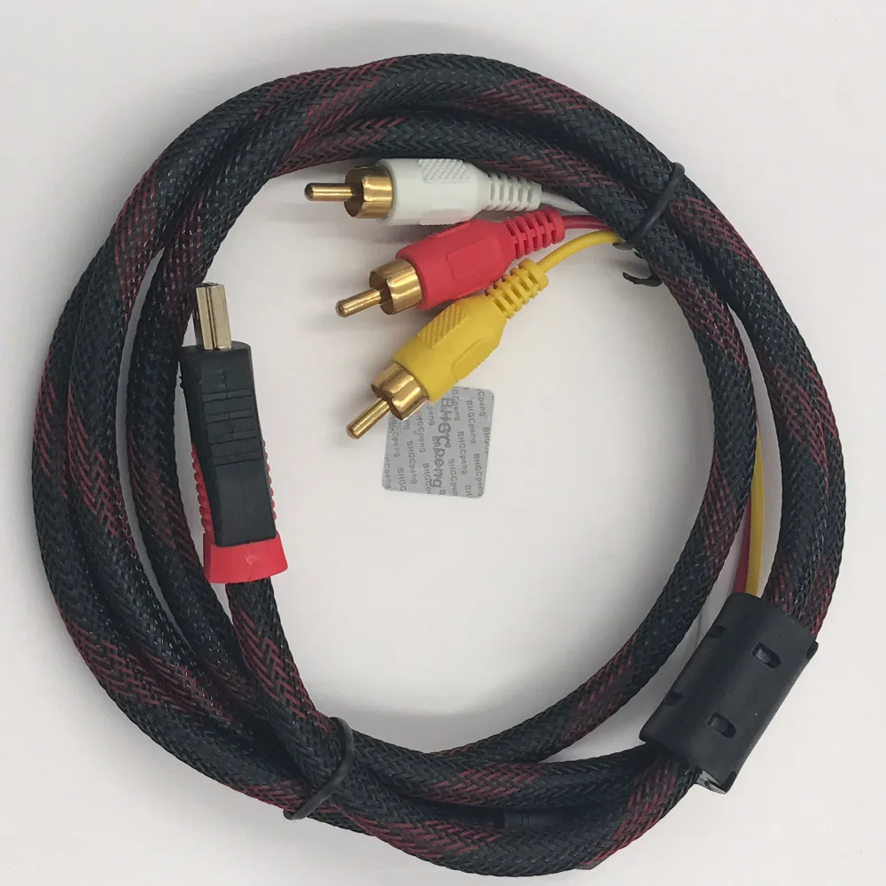 Gold Plated HDMI to 3RCA Adapter Braid HDMI to AV Cable Audio Video Extension With Ferrite Core 1080p for DVD HDTV LCD 1.5 Meter
Gold Plated HDMI to 3RCA Adapter Braid HDMI to AV Cable Audio Video Extension With Ferrite Core 1080p for DVD HDTV LCD 1.5 Meter