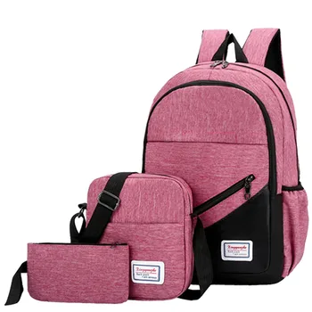Backpack Women Large Capacity Fashion Simple School Backpack Girl Fashion Outdoor Three-Piece Canvas Solid Color Travel Bag K618
Backpack Women Large Capacity Fashion Simple School Backpack Girl Fashion Outdoor Three-Piece Canvas Solid Color Travel Bag K618