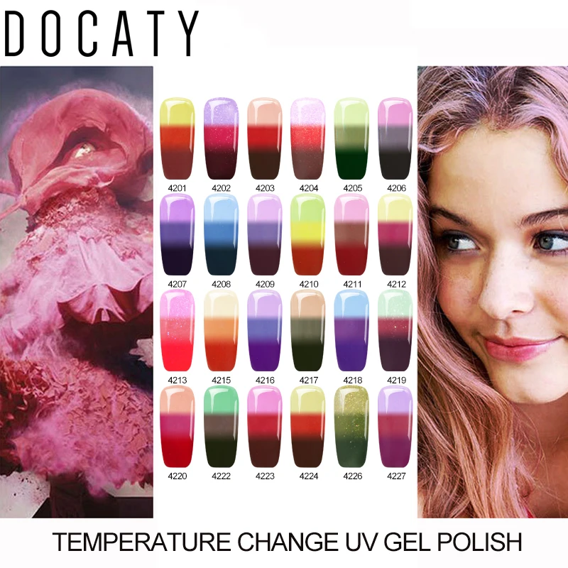 Docaty Gel Nail Polish Manicure Tool Thermo Gel Polish Art Temperature Change Gel Lacquer UV Professional Colour Neon Varnish
Docaty Gel Nail Polish Manicure Tool Thermo Gel Polish Art Temperature Change Gel Lacquer UV Professional Colour Neon Varnish
