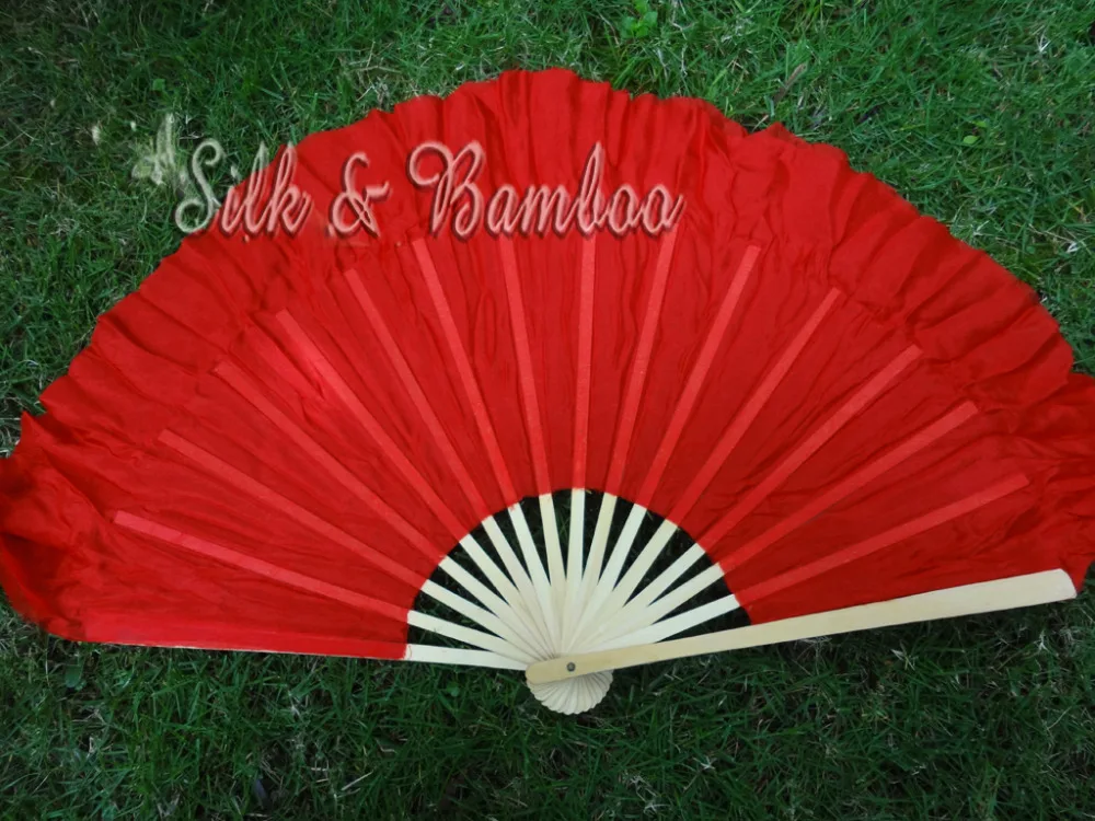 Red, 1 pair 30cm bamboo+10cm Chinese dance silk fan(flutter), 2 layers real flowy silk!
Red, 1 pair 30cm bamboo+10cm Chinese dance silk fan(flutter), 2 layers real flowy silk!