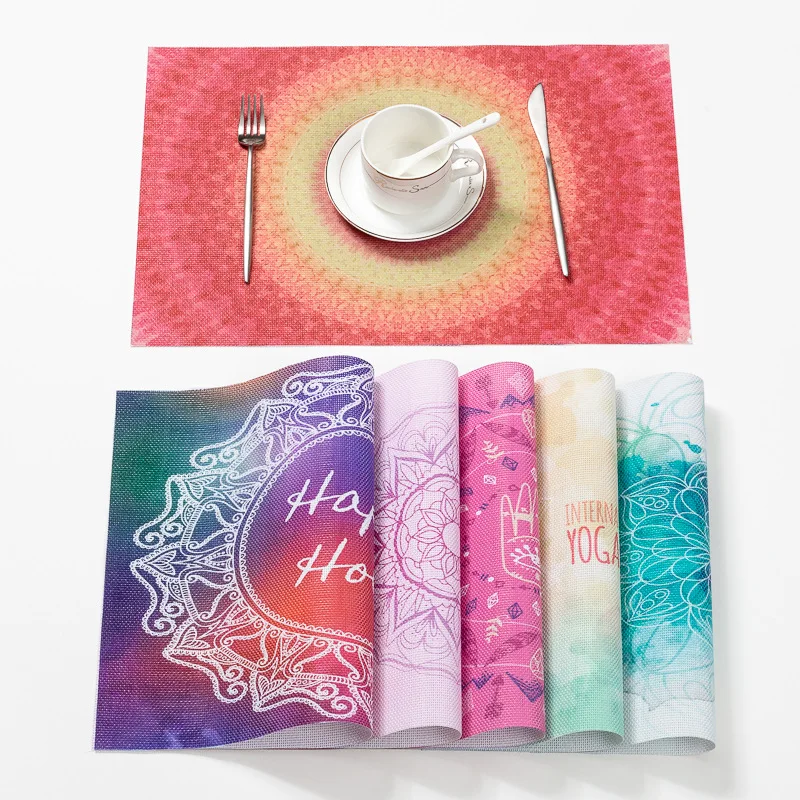 Mandala Pattern PVC Dinner Table Placemat for Dining Table Rectangle Plastic Placemats Kitchen Decoration Accessories Coaster
Mandala Pattern PVC Dinner Table Placemat for Dining Table Rectangle Plastic Placemats Kitchen Decoration Accessories Coaster