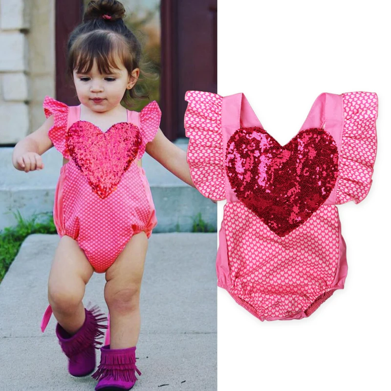 2017 Summer Baby Girls clothes Cute baby Bodysuits love heart Sequins Jumpsuit Ruffles Sunsuit Outfits Newborn baby clothing
2017 Summer Baby Girls clothes Cute baby Bodysuits love heart Sequins Jumpsuit Ruffles Sunsuit Outfits Newborn baby clothing
