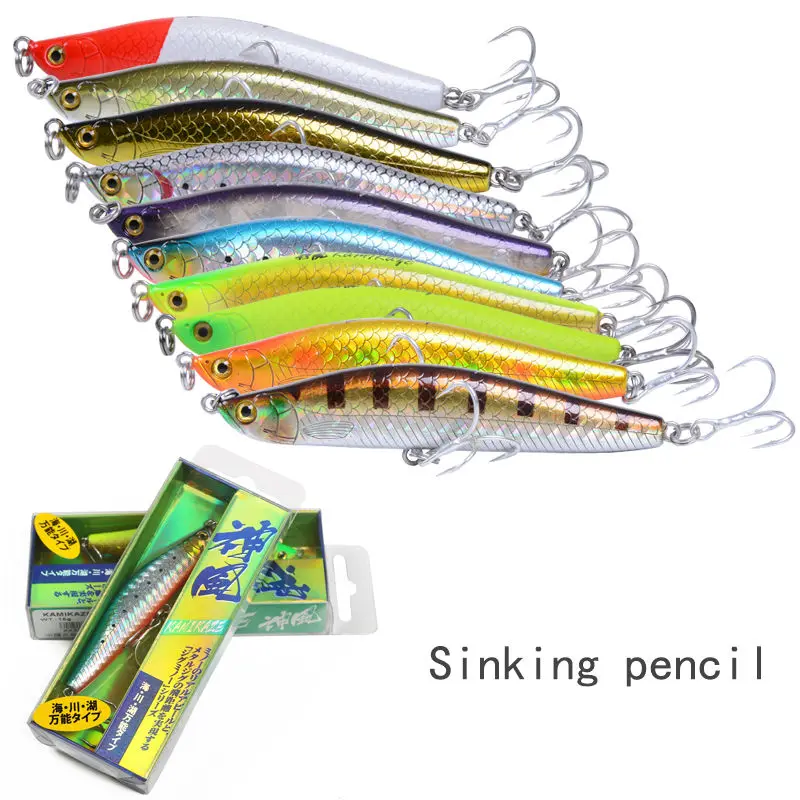free shipping 95/80mm15g 25g Sinking Pencil Fishing lure Minnow Bait Sea Bass Pike Lure Snake Head Stick Wobbler Kamikaze China
free shipping 95/80mm15g 25g Sinking Pencil Fishing lure Minnow Bait Sea Bass Pike Lure Snake Head Stick Wobbler Kamikaze China