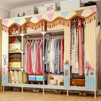 Large capacity wardrobe 25MM bold steel pipe cloth wardrobe Peach skin velvet Dust-proof wardrobe storage cabinet furniture
Large capacity wardrobe 25MM bold steel pipe cloth wardrobe Peach skin velvet Dust-proof wardrobe storage cabinet furniture