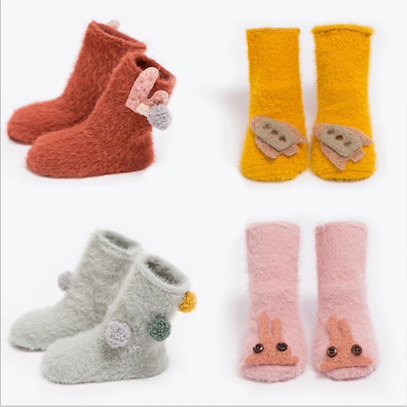 Newborn Baby Shoes Cotton Fleece Socks Winter Warm Walker Infant Feet Warmer New