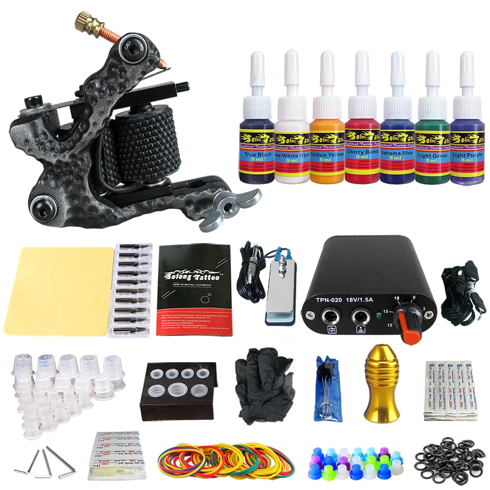 Hybrid Complete Tattoo Coil Machine Kit For Liner Shader Power Supply Foot Pedal Needles Grip Tips Tattoo Body&Art TK105-12
Hybrid Complete Tattoo Coil Machine Kit For Liner Shader Power Supply Foot Pedal Needles Grip Tips Tattoo Body&Art TK105-12