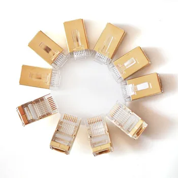 10Pcs High Speed Cat7 RJ45 Network Connectors Crystal Gold Shielded Networking Adapter EM88
10Pcs High Speed Cat7 RJ45 Network Connectors Crystal Gold Shielded Networking Adapter EM88