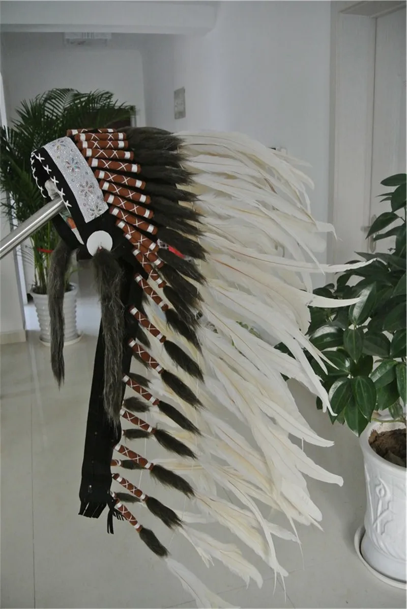 28inch off white Indian Feather headdress handmade war bonnet halloween Costumes native american costumes
28inch off white Indian Feather headdress handmade war bonnet halloween Costumes native american costumes