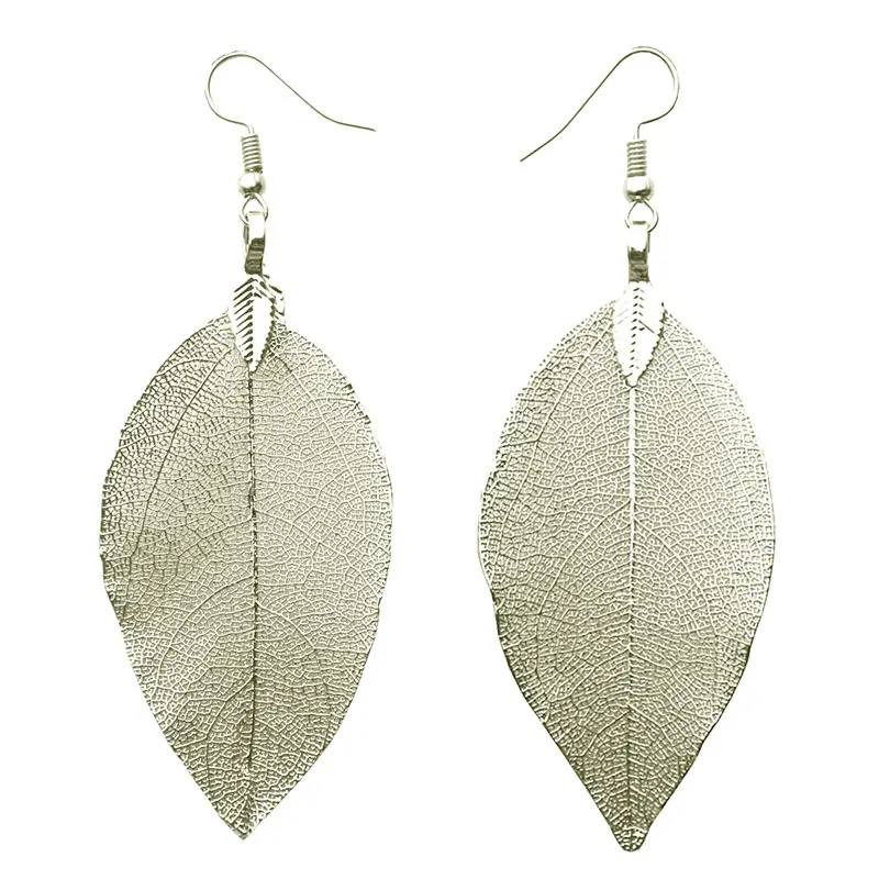 Natural Real Leaf Earrings For Women Boho Chic Silver Plated Big Statement Long Drop Earrings Ethic Style Woodland Jewelry
Natural Real Leaf Earrings For Women Boho Chic Silver Plated Big Statement Long Drop Earrings Ethic Style Woodland Jewelry