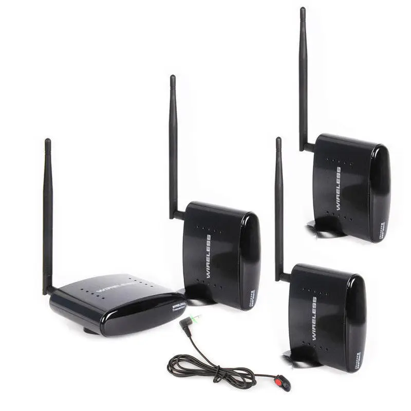 

HBUDS 2.4GHz 350M Wireless AV Sender TV Audio Video 1 Transmitter 3 Receiver With IR Remote PAT-265 silver