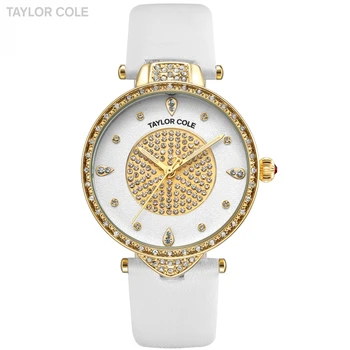 New Taylor Cole Gold Watches Women Fashion Watch Pure White Leather Strap Ladies Quartz Wristwatch Horloges Vrouwen Clock /TC110
New Taylor Cole Gold Watches Women Fashion Watch Pure White Leather Strap Ladies Quartz Wristwatch Horloges Vrouwen Clock /TC110