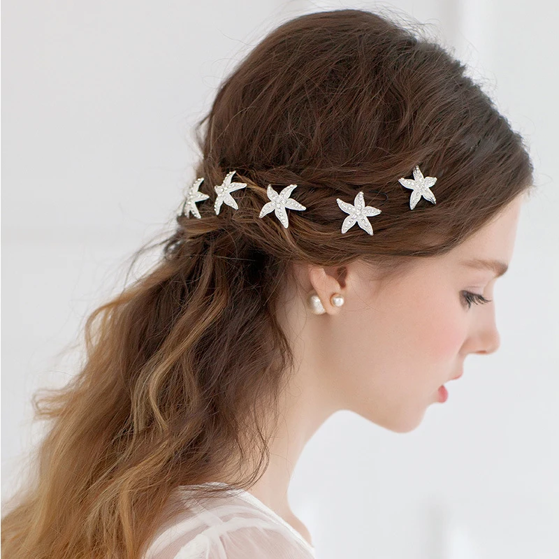 suef 1pc Korean Style Bridal Tiara Rhinestone Starfish Hairpin Bride Hair Hair Accessories U-clip Hairpin 
suef 1pc Korean Style Bridal Tiara Rhinestone Starfish Hairpin Bride Hair Hair Accessories U-clip Hairpin