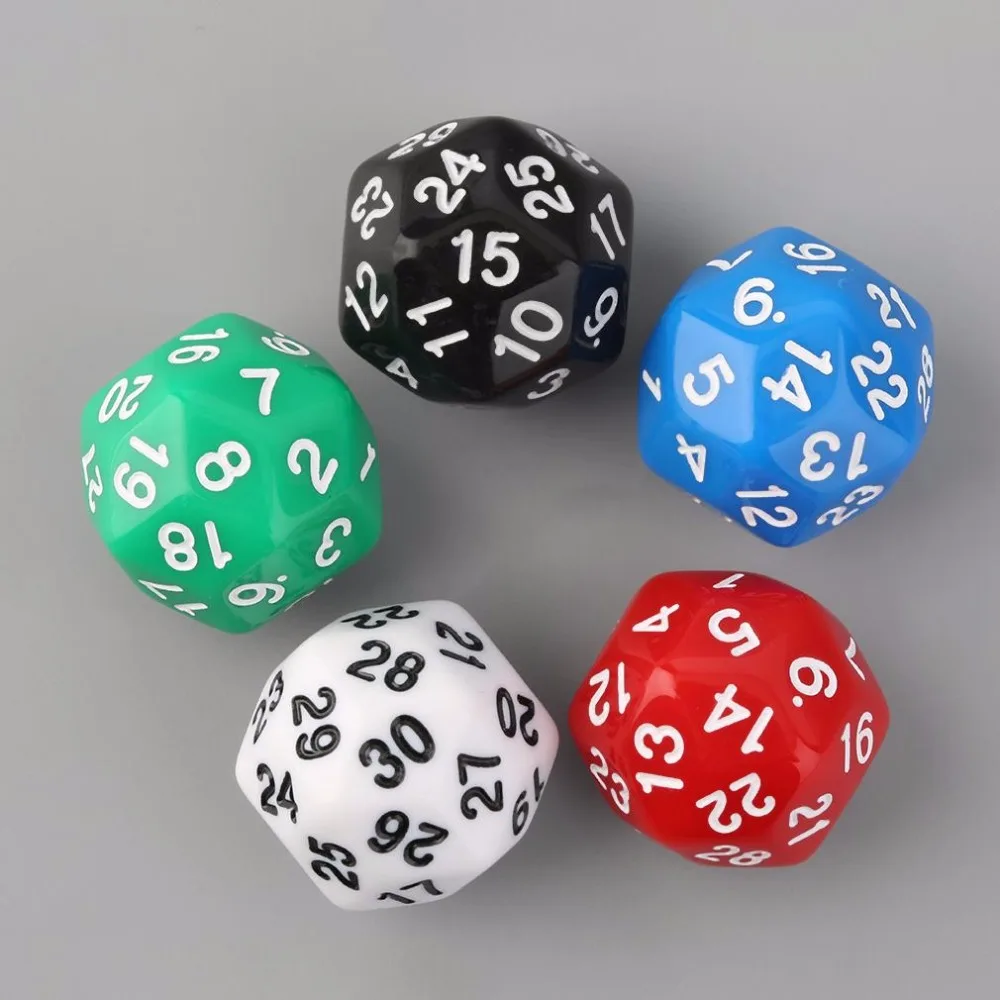 Portable Digital Dice D30 25mm RPG D&D Acrylic Table Playing Game Dice Solid Color 4pcs/set
Portable Digital Dice D30 25mm RPG D&D Acrylic Table Playing Game Dice Solid Color 4pcs/set