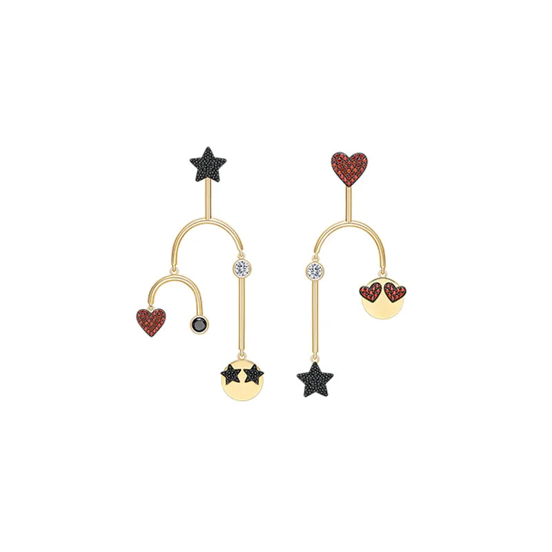 SLJELY 925 Sterling Silver Yellow Gold Color Funny Emoticon Earrings with Love Heart Star Zircon CZ Women Fashion Brand Jewelry
SLJELY 925 Sterling Silver Yellow Gold Color Funny Emoticon Earrings with Love Heart Star Zircon CZ Women Fashion Brand Jewelry