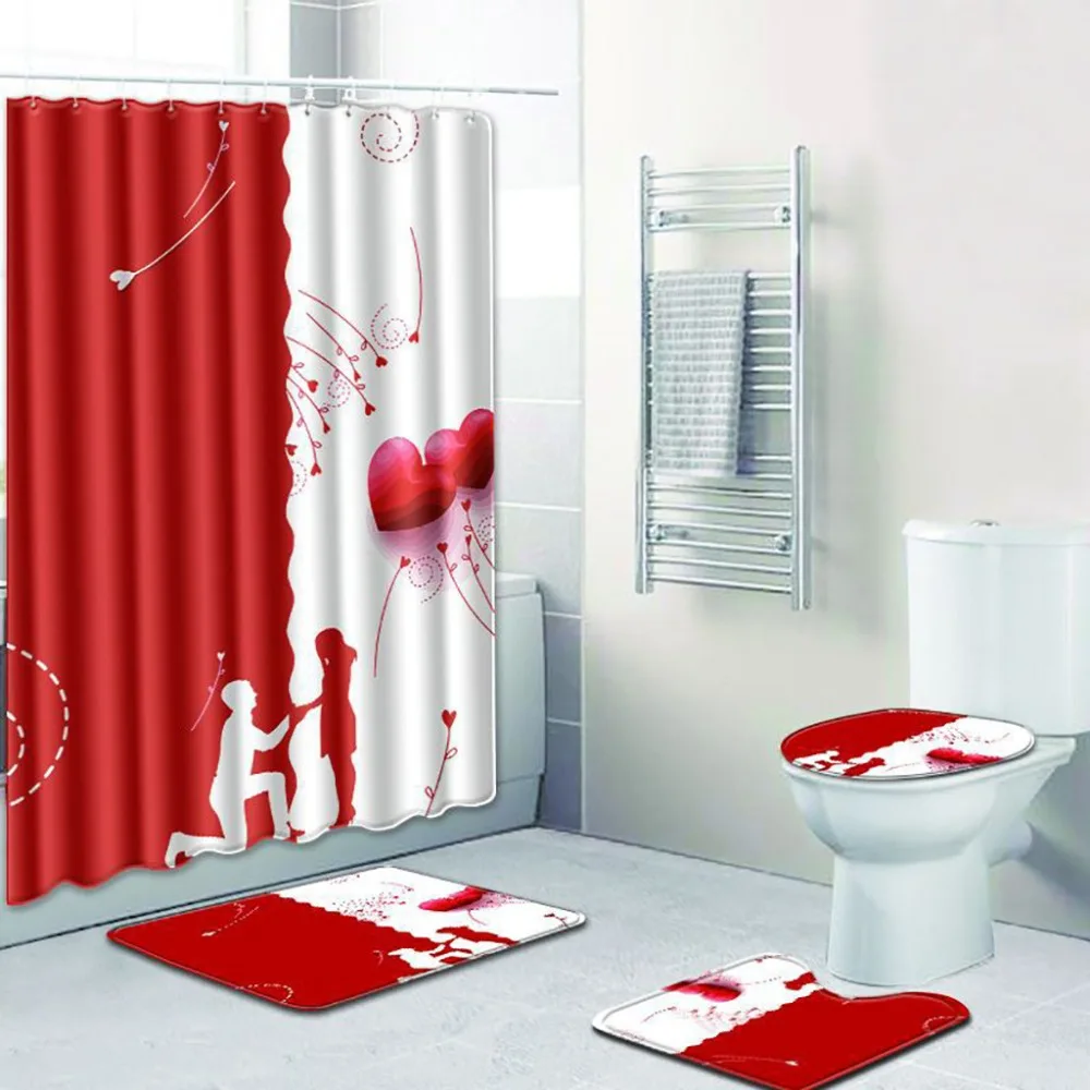 4PCS Bathroom Bath Mat Set Toilet Rugs Anti Slip Bathroom Carpets Non Slip Toilet Polyester Cover Mat Bathroom Shower Curtain
4PCS Bathroom Bath Mat Set Toilet Rugs Anti Slip Bathroom Carpets Non Slip Toilet Polyester Cover Mat Bathroom Shower Curtain